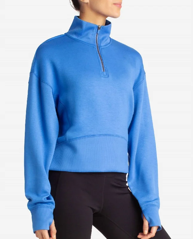 Scuba Corset Half-Zip Jacket In Palace Blue Women's Seasonal Clothing