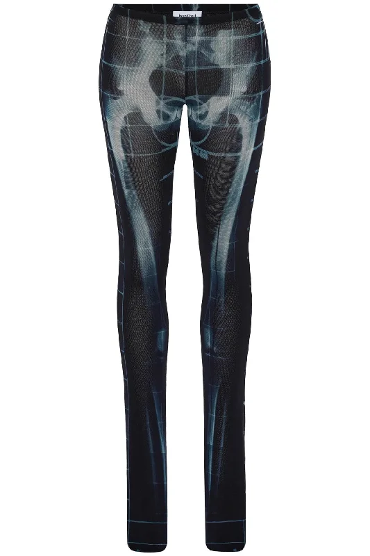 Jean Paul Gaultier Women's  Polyamide Pants With Skeleton Print Trendy Women's Fashion