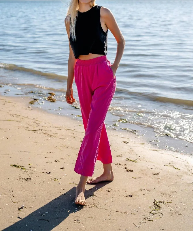 Wide Leg Pants In Hot Pink Outlet Clothing