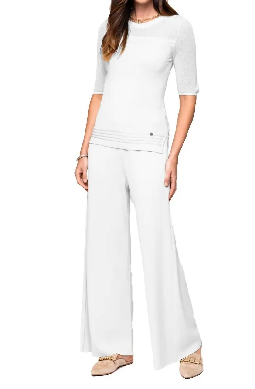 Briana Wide Leg Pant In White Luxury Women's Fashion