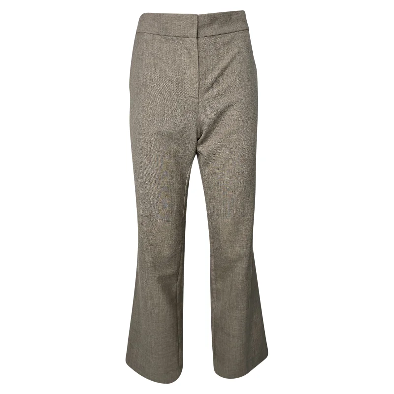 The Row High-Rise Flared Trousers in Beige Wool Casual Clothing For Women