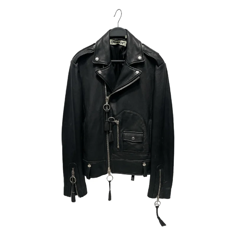 OFF-WHITE/Leather Jkt/XS/Lambskin/BLK/ Sale Clearance