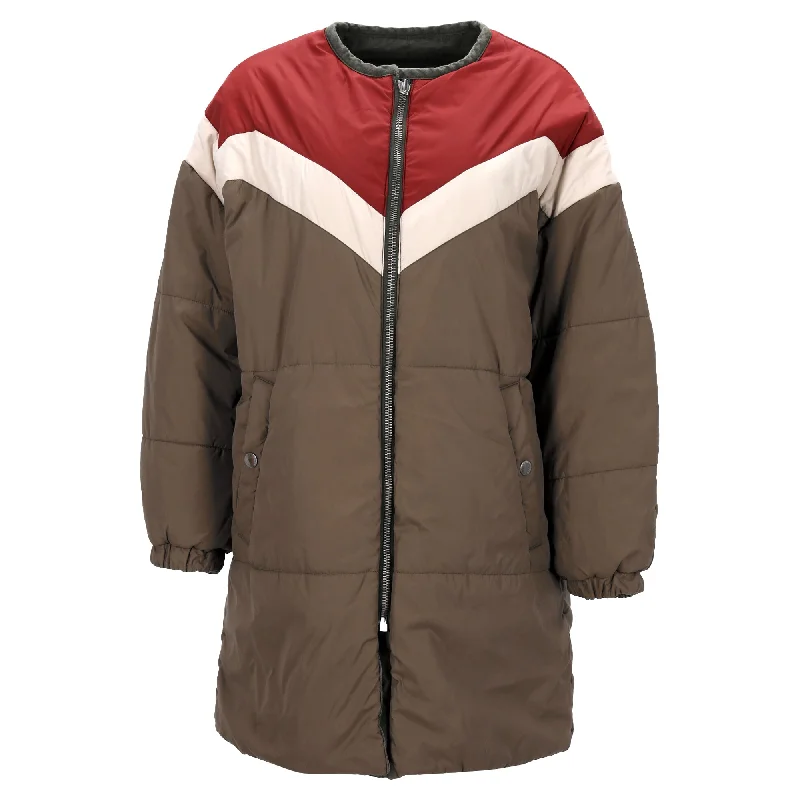 Isabel Marant Reversible Down Coat in Multicolor Cotton Women's Outdoor Activity Garments