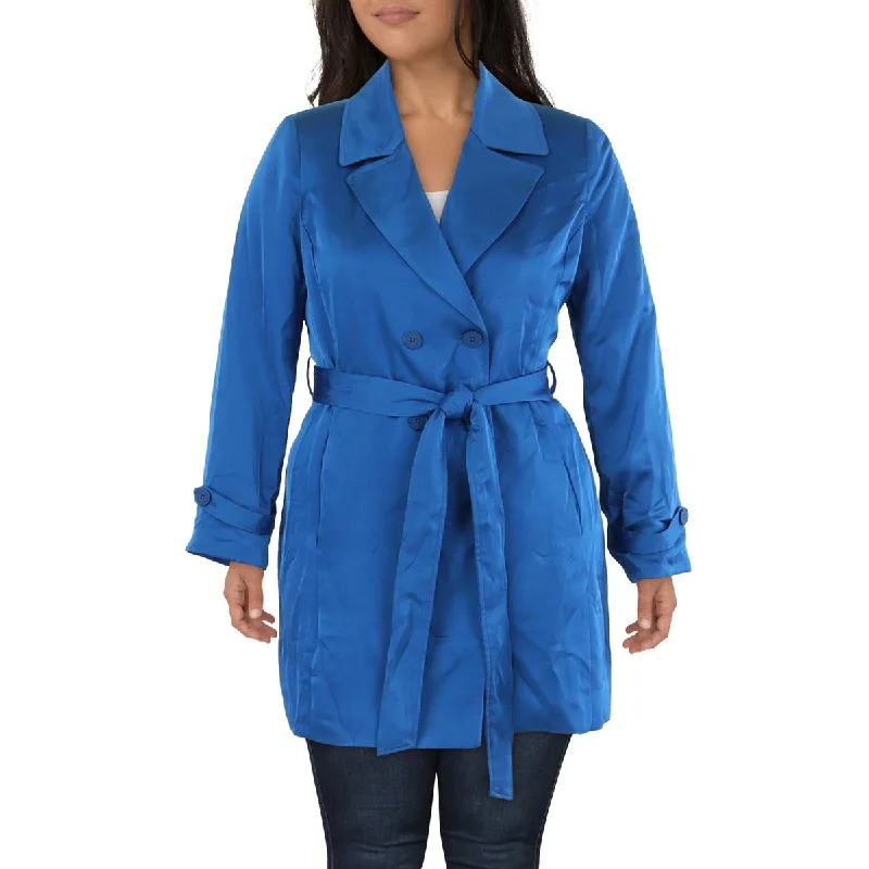 Womens Satin Midi Trench Coat Women's Classic Attire