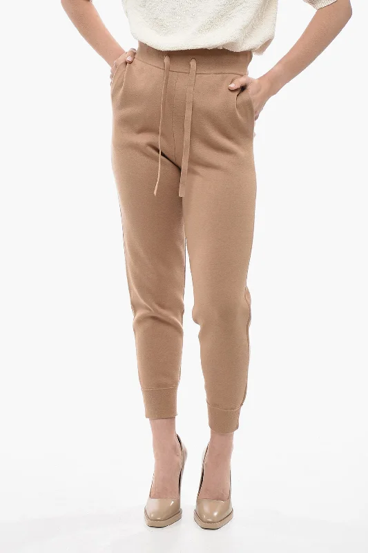 Burberry Cashmere Blend Sweatpants With Cuffs Women's Comfortable Lounge Attire