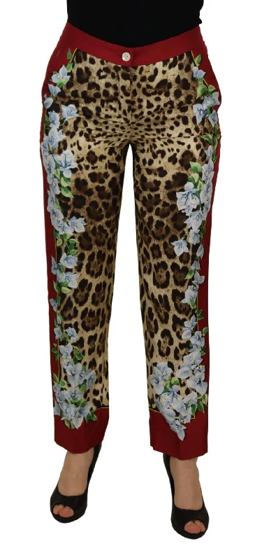 Dolce & Gabbana Elegant  High Waist Silk Women's Pants Seasonal Sale