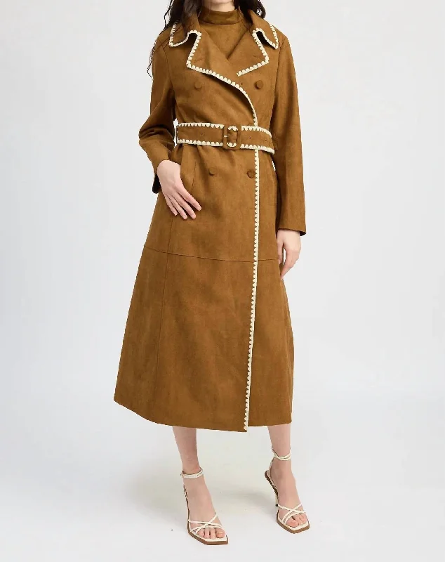 Logan Trench Coat In Brown Casual Chic Clothing For Women