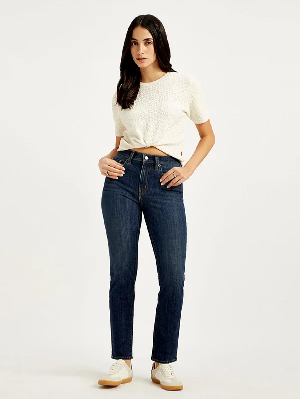 Women's High Rise 724 Slim Straight Fit Indigo Jeans Women's Professional Apparel