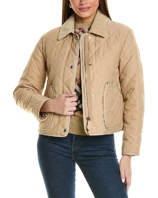 Burberry Quilted Jacket Women's Office Outfit